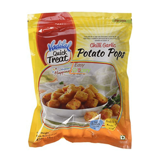 VADILAL CHILLI GARLIC POTATO POPS 420G-51PC