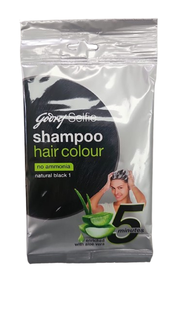 GODREJ SHAMPOO NATURAL BLACK 1 HAIR COLOUR 18 ML(5MINUTES)