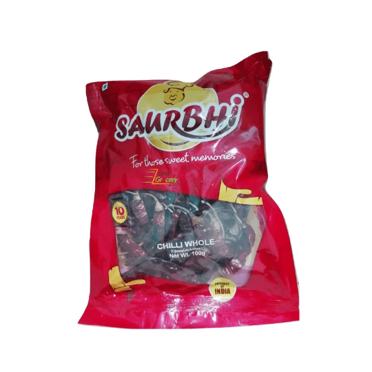 SAURBHI CHILLI WHOLE 100 G
