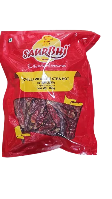 SAURBHI CHILLI WHOLE EX HOT 200GM