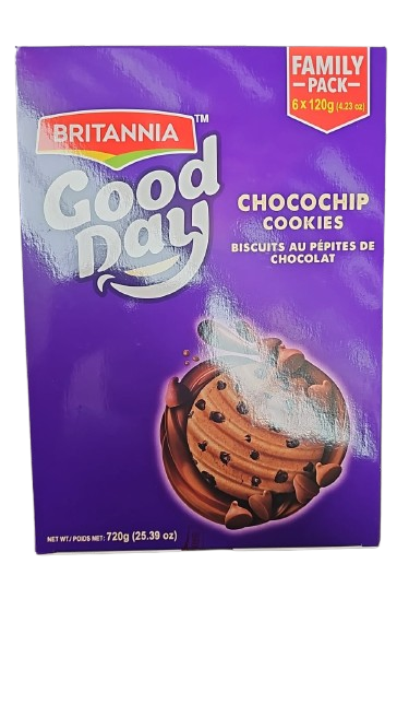 BRITANNIA G/DAY CHOCO CHIPS 120X6 G