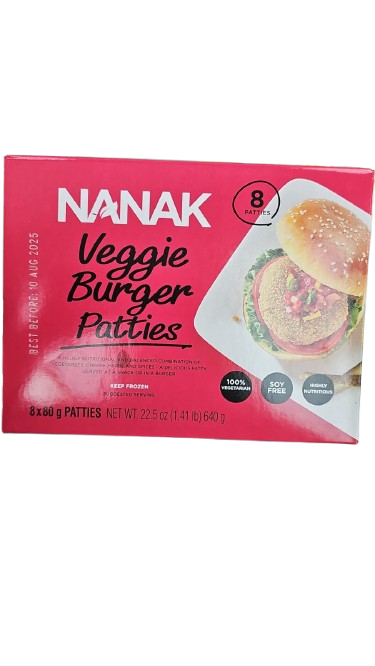 NANAK VEGGIE BURGER PATTIES 600 G-8PC