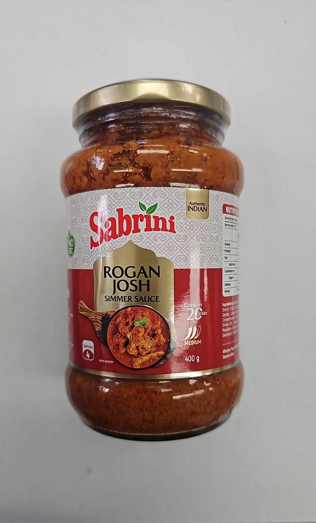 SABRINI ROGAN JOSH SIMMER SAUCE 400G