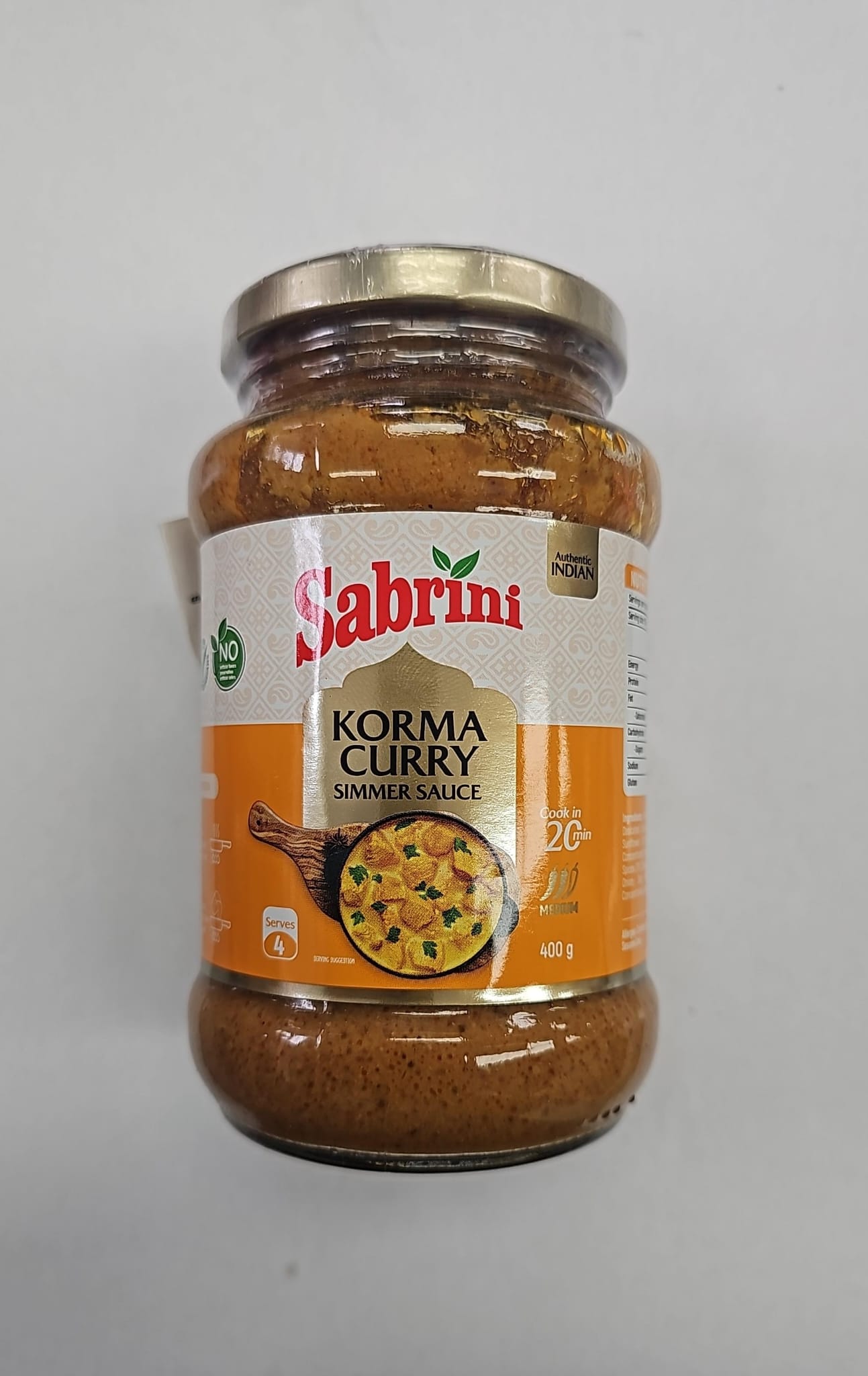 SABRINI KORMA CURRY SIMMER SAUCE 400G