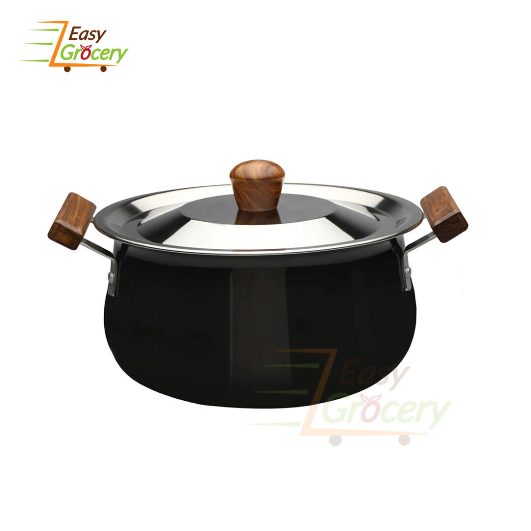 WONDERCHEF EBONY HARD ANODIZED HANDI WITH LID 24CM 5L