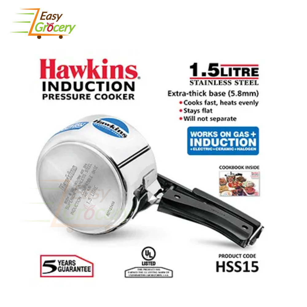 HAWKINS STAINLESS STEEL 1.5 LTR PRESSURE COOKER HSS15