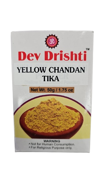 DEV DRISHTI CHANDAN TIKA YELLOW 50G