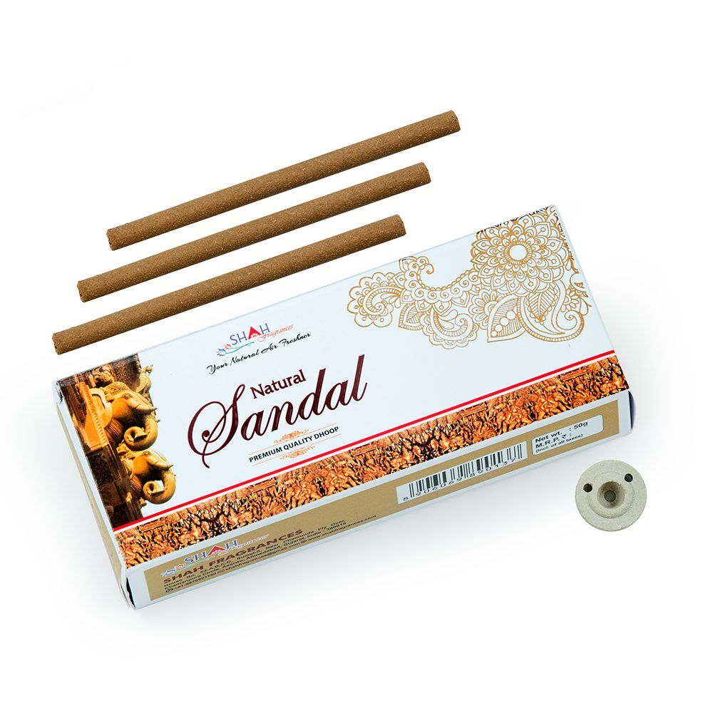 SHAH FRAGRANCES NATURAL SANDAL DHOOP STICKS 50G