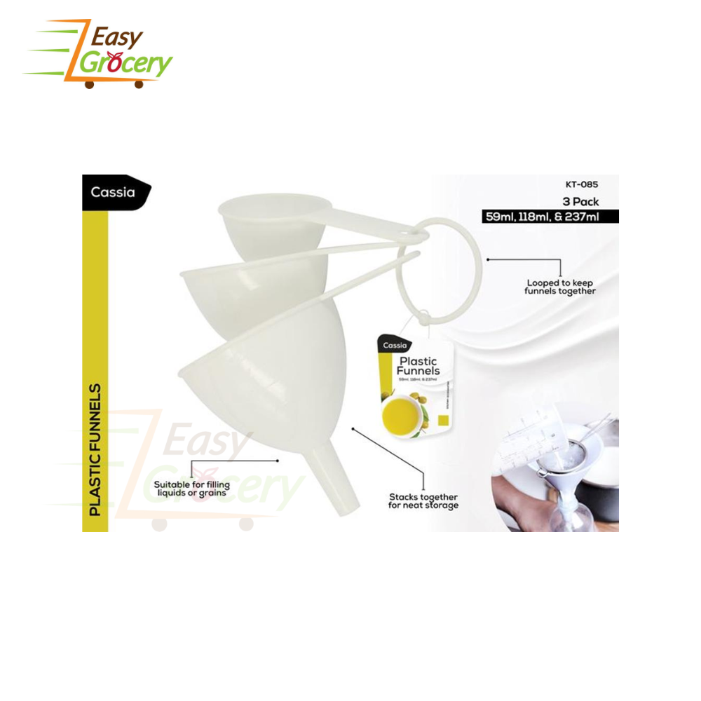 CASSIA PLASTIC FUNNELS 3PC SET