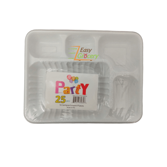 PARTY 5 COMPARTMENT PLATES 25 PC
