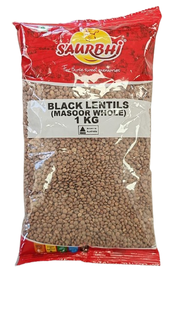 SAURBHI BLACK LENTILS(MASOOR WHOLE) 1KG
