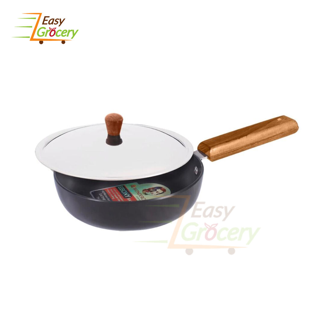 WONDERCHEF EBONY HARD ANODISED FRY PAN WITH LID 24CM 1.75L
